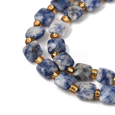 Natural Blue Spot Jasper Beads Strands GG-CBA96AE-A09-6x6mm-1