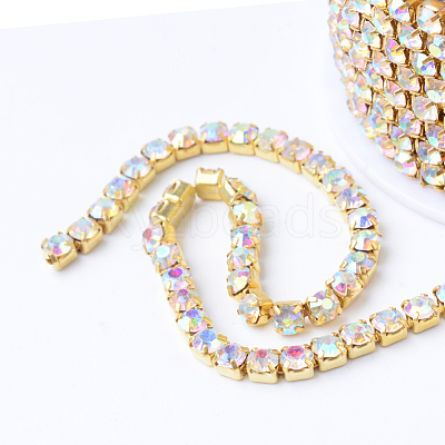 Brass Rhinestone Strass Chains CHC-T001-SS18-02C-1