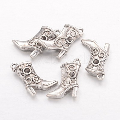 Tibetan Style Alloy Pendant Rhinestone Settings X-TIBEP-24059-AS-RS-1