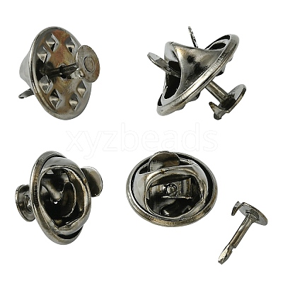 Brass Butterfly Clutches Pin Backs KK-YW0002-23B-1