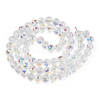 Transparent Electroplate Glass Bead Strands X-EGLA-TAC0003-04L-1