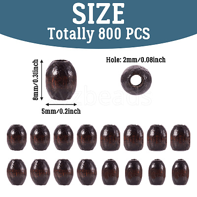 800Pcs Natural Wood Beads WOOD-KS0001-24-1
