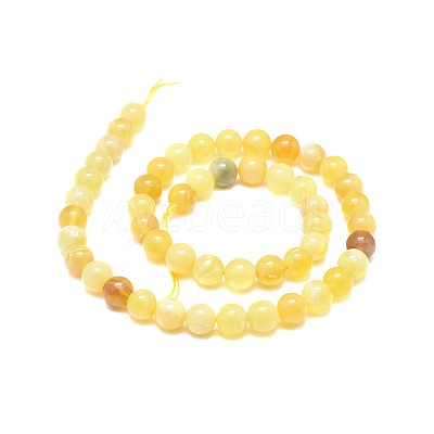 Natural Yellow Opal Beads Strands G-F674-07A-8mm-1
