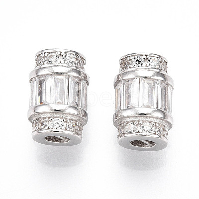 925 Sterling Silver Clear Cubic Zirconia European Clasps STER-T007-144P-1