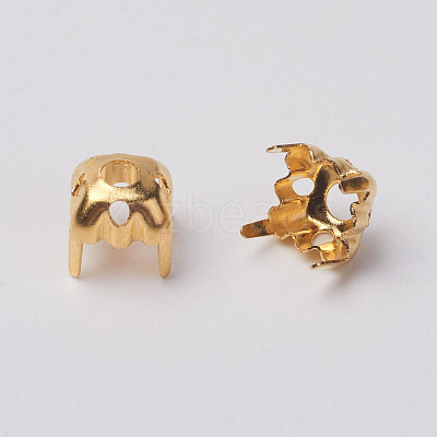 Square Brass Sew on Prong Settings X-KK-O084-05G-6x6mm-1