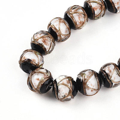 Handmade Gold Sand Lampwork Beads LAMP-N026-01E-1