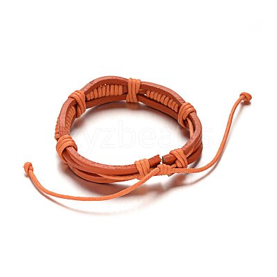 Adjustable Leather Cord Bracelets BJEW-M169-12-1