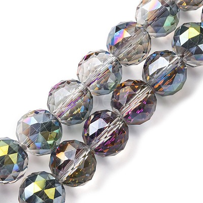 Transparent Electroplate Glass Beads Strands EGLA-N002-34E-F05-1