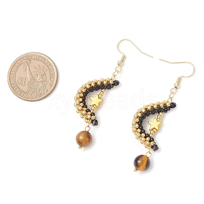 Glass Dangle Earrings EJEW-MZ00544-05-1