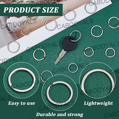 40Pcs 2 Styles 304 Stainless Steel Split Key Rings STAS-CY0001-03-1