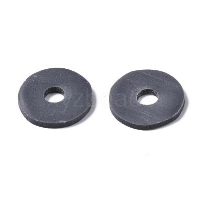 Flat Round Handmade Polymer Clay Beads CLAY-R067-12mm-41-1