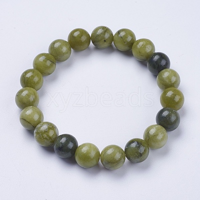 Natural Jade Beaded Stretch Bracelets BJEW-I253-10mm-07-1
