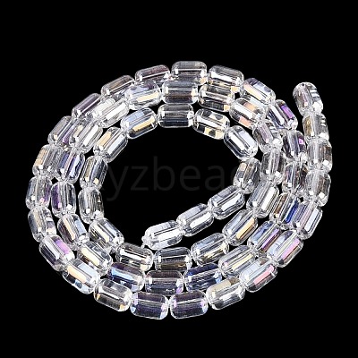 Electroplate Transparent Glass Beads Strands EGLA-Q132-03A-A01-1