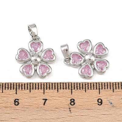 Brass Micro Pave Cubic Zirconia Pendants KK-C248-08P-1