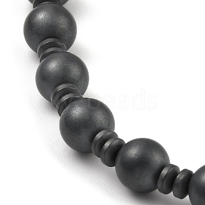 Round Synthetic Non-Magnetic Hematite Beaded Necklaces for Women Men NJEW-E097-06-1