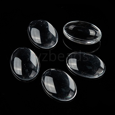 Transparent Glass Cabochons GGLA-R022-25x18-1