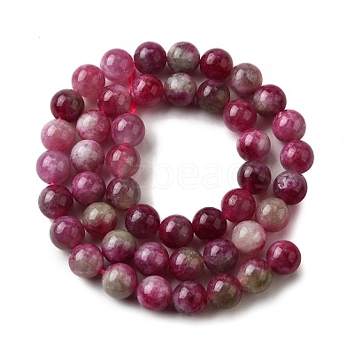 Natural Jade Imitation Watermelon Tourmaline Beads Strands G-NH0006-A01-02-1-1