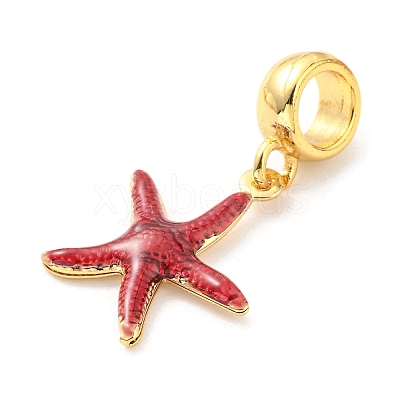 Brass Enamel European Dangle Charms KK-M247-11G-03-1