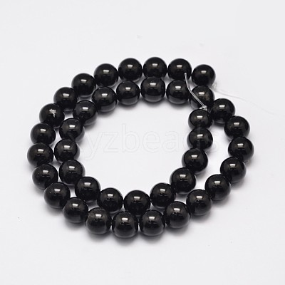 Natural Eyeless Obsidian Beads Strands G-K123-06-6mm-1