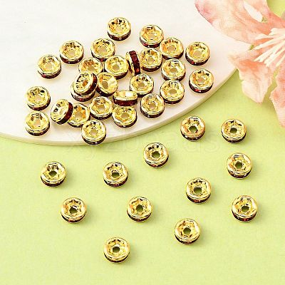 Brass Grade A Rhinestone Spacer Beads RSB036NF-09G-1