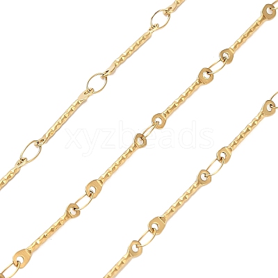 304 Stainless Steel Textured Bar Link Chains CHS-H116-01A-G-1