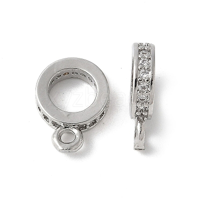 Brass Micro Pave Cubic Zirconia Tube Bails KK-D324-33P-1