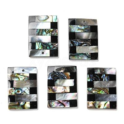 Natural Freshwater Shell & Black Lip Shell & Paua Shell & Natural White Shell Pendants BSHE-G034-07-1
