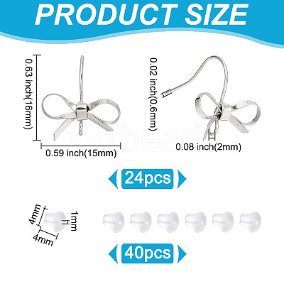 24Pcs Brass Earring Hooks KK-GO0001-46-1