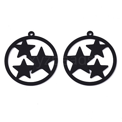 Spray Painted Alloy Pendants PALLOY-S125-080A-NR-1
