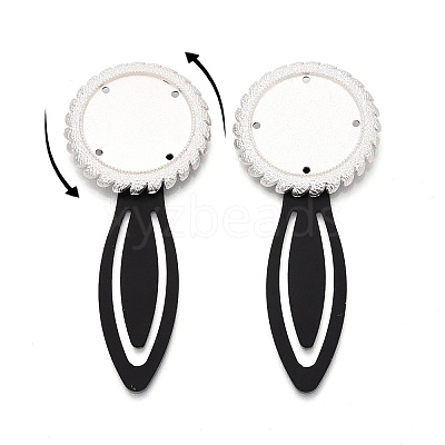 Alloy & Iron Bookmark Cabochon Settings PALLOY-N184-09S-1