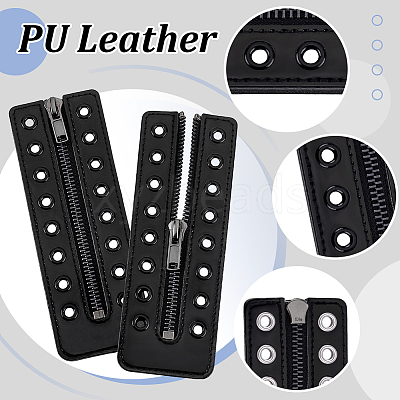 2Pcs PU Zipper Accessories FIND-PH0028-27B-1