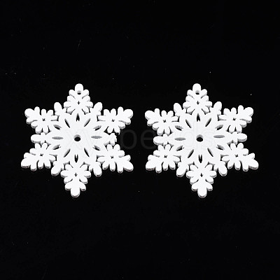 Christmas Theme Spray Painted Wood Big Pendants WOOD-N005-34-1