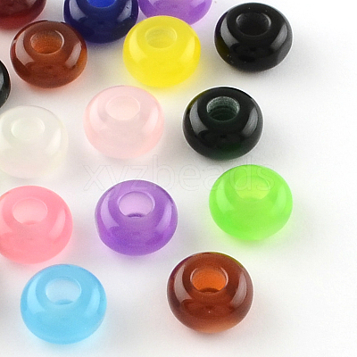 Imitation Cat Eye Resin European Beads RPDL-S001-M-1