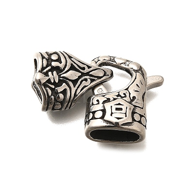 304 Stainless Steel Fold Over Clasps STAS-R140-10AS-01-1