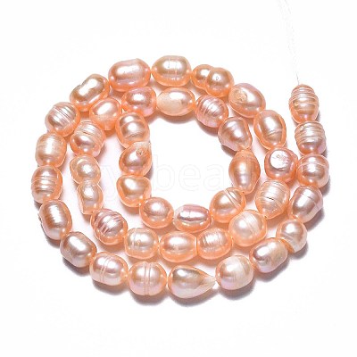 Natural Cultured Freshwater Pearl Beads Strands LS-PEAR-N012-06B-1