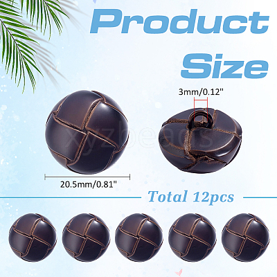 12Pcs Cowhide Shank Buttons BUTT-ME0001-41B-1