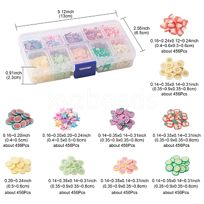 60G 10 Style Handmade Polymer Clay Cabochons CLAY-FS0001-31-1