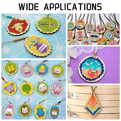 80Pcs 8 Style Doll Wooden Pendants WOOD-AR0001-07-1