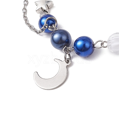 2Pcs Glass & Acrylic Beads Charm Bracelets BJEW-JB11411-1