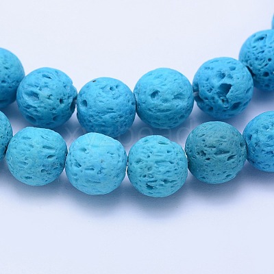 Natural Lava Rock Beads Strands G-F531-8mm-G04-1