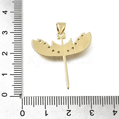 Brass Micro Pave Clear Cubic Zirconia Pendants CU-CBA108A-03G-1