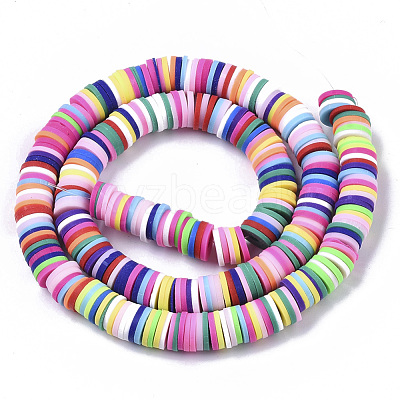 Handmade Polymer Clay Beads Strands CLAY-R089-6mm-048-1