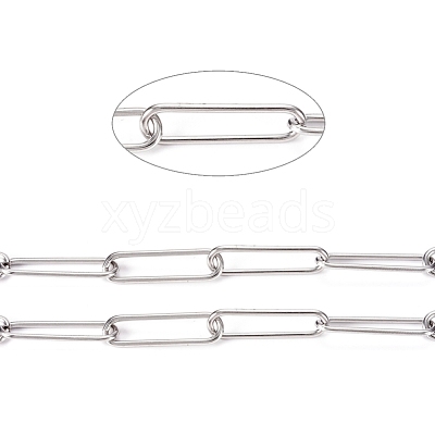 Tarnish Resistant 304 Stainless Steel Paperclip Chains CHS-L022-02C-1