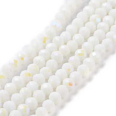 Electroplate Opaque Solid Color Glass Beads Strands EGLA-A034-P4mm-L17-1