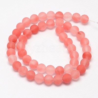 Cherry Quartz Glass Beads Strands G-D684-10mm-1