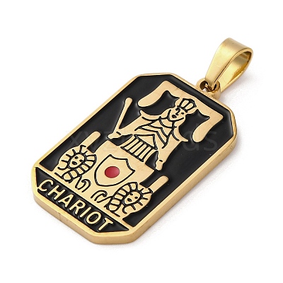 Ion Plating(IP) 304 Stainless Steel Enamel Pendants STAS-Q003-01G-04-1