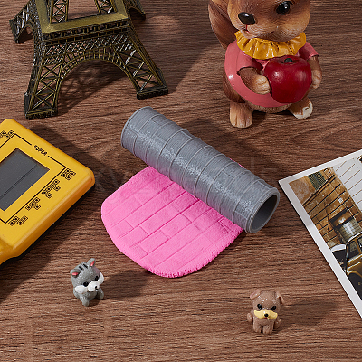 Plastic Handle Clay Texture Roller DIY-WH0699-88E-1