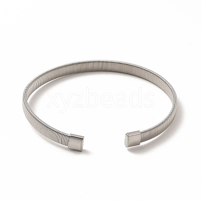 304 Stainless Steel Flat Snake Chains Shape Open Cuff Bangle for Women BJEW-C033-03-1