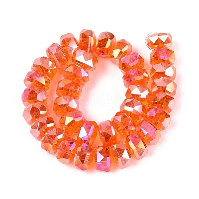Electroplate Transparent Glass Beads Strands EGLA-N022-04A-D13-1