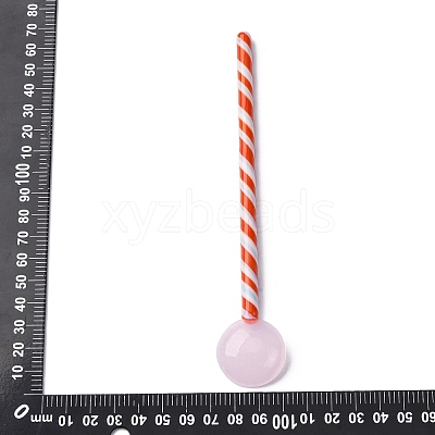 Handmade Glass Stripe Spoons AJEW-A067-02-1